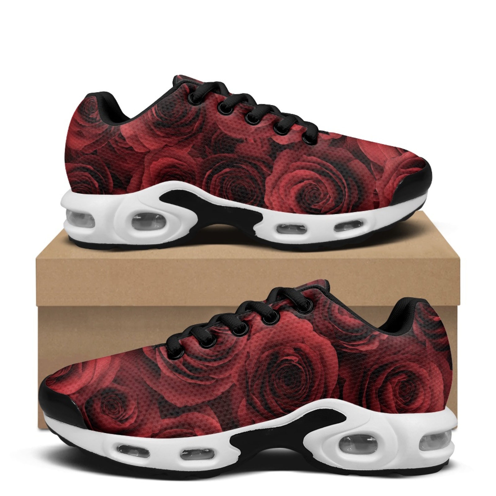 Air Cushion Jogger Shoes Men - PENSTROLL Full Red Rose Air Cushion