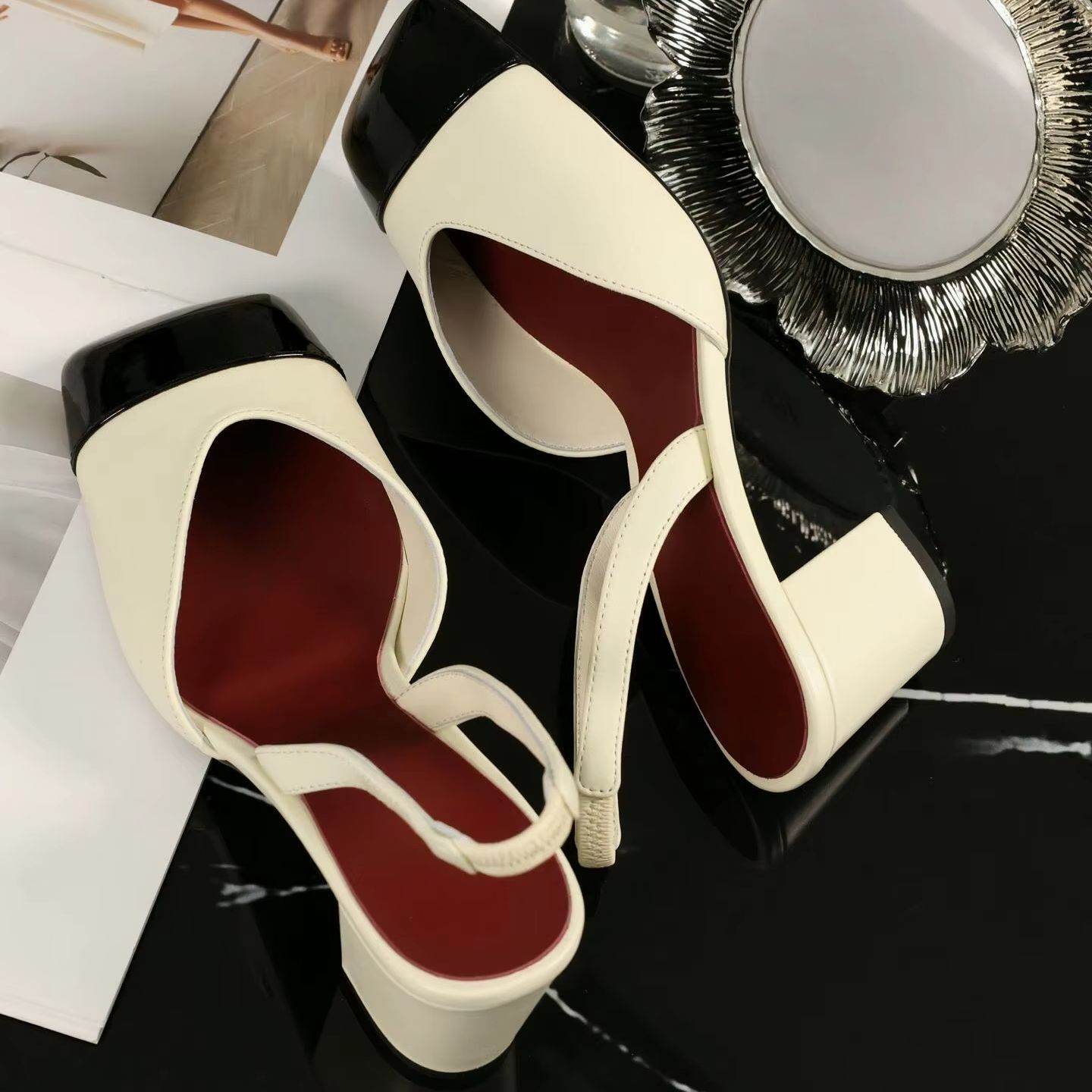 Women Slingback Pumps Two Tone - Sandals review and price