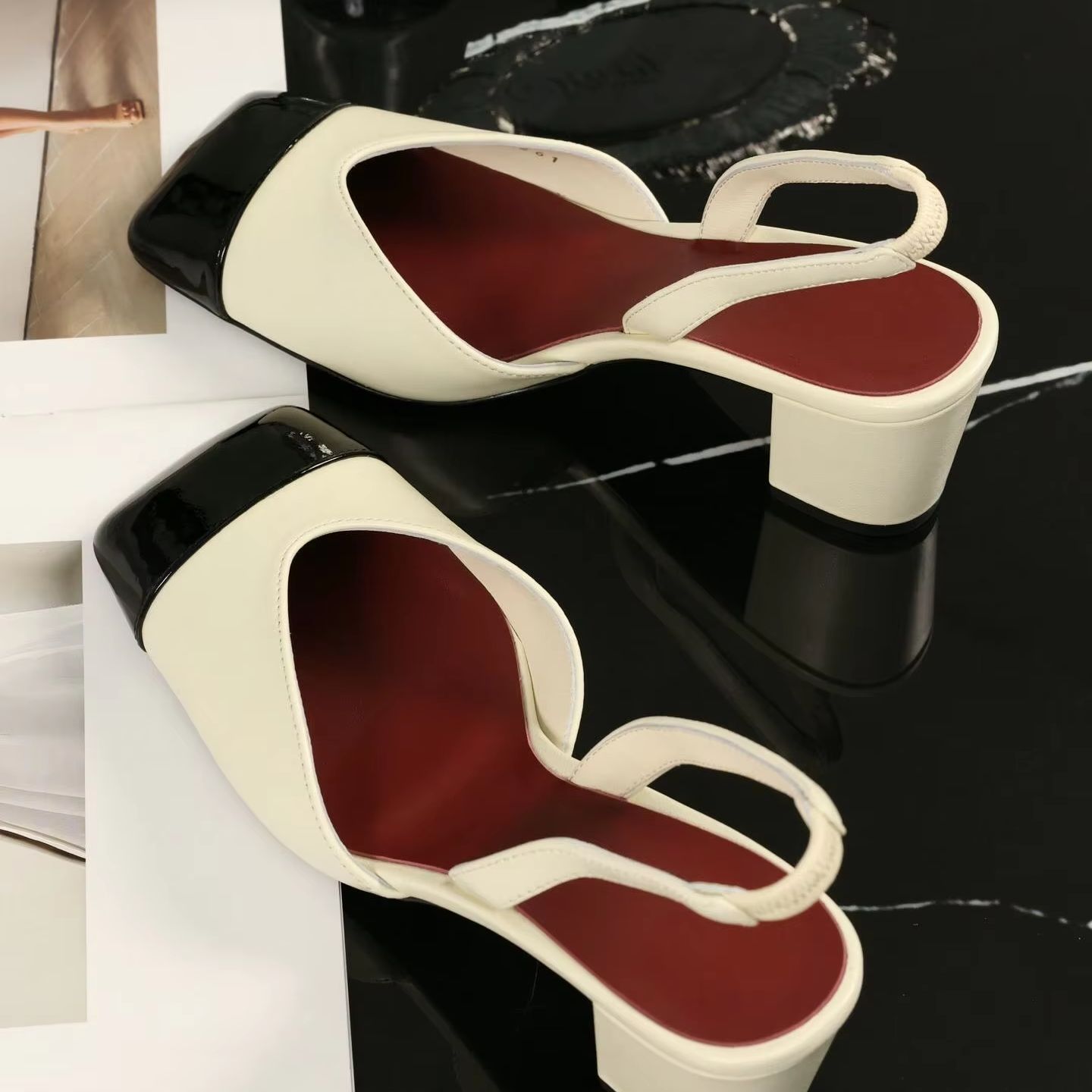 Women Slingback Pumps Two Tone - Sandals review and price