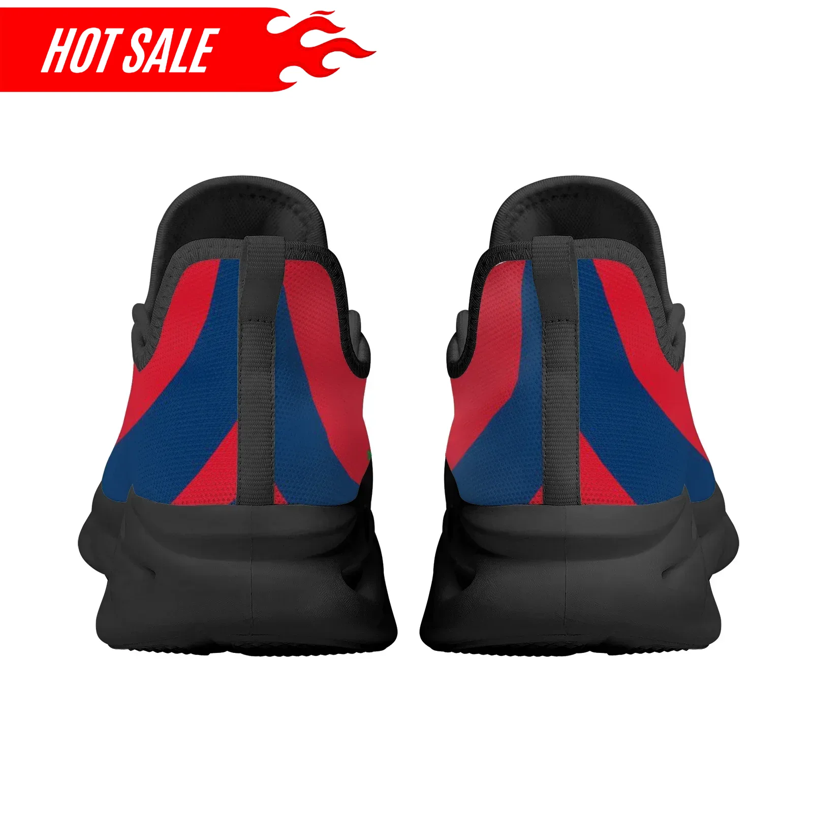 Hot Dominican Flag National Em - Knit Fabric Lace Up Sneakers review and price