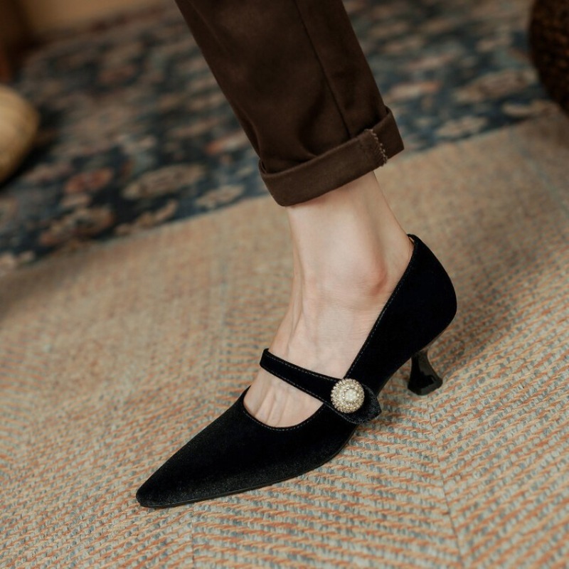 Wine Red Pointed Toe Mary Jane - Boots review and price