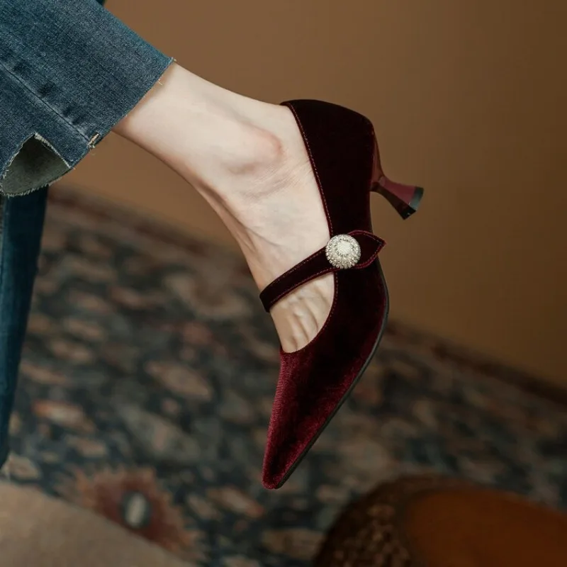 Wine Red Pointed Toe Mary Jane - Boots review and price