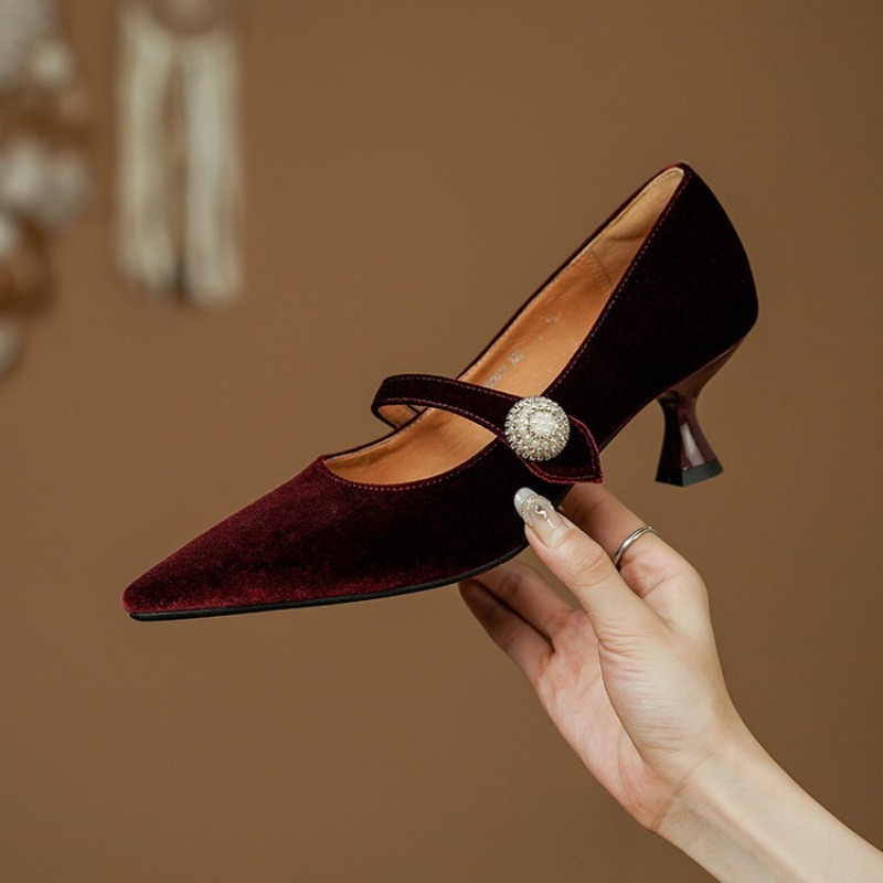 Wine Red Pointed Toe Mary Jane - Boots review and price