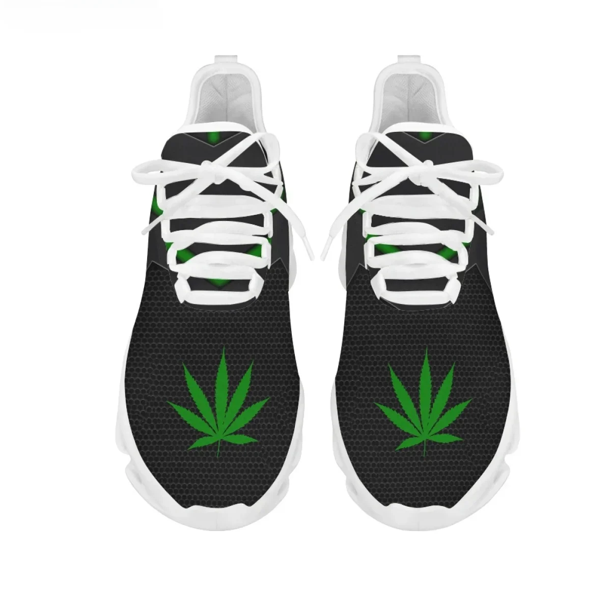 Green Weed Leaves Printing Ath - Breathable Mesh Athletic Shoes review and price