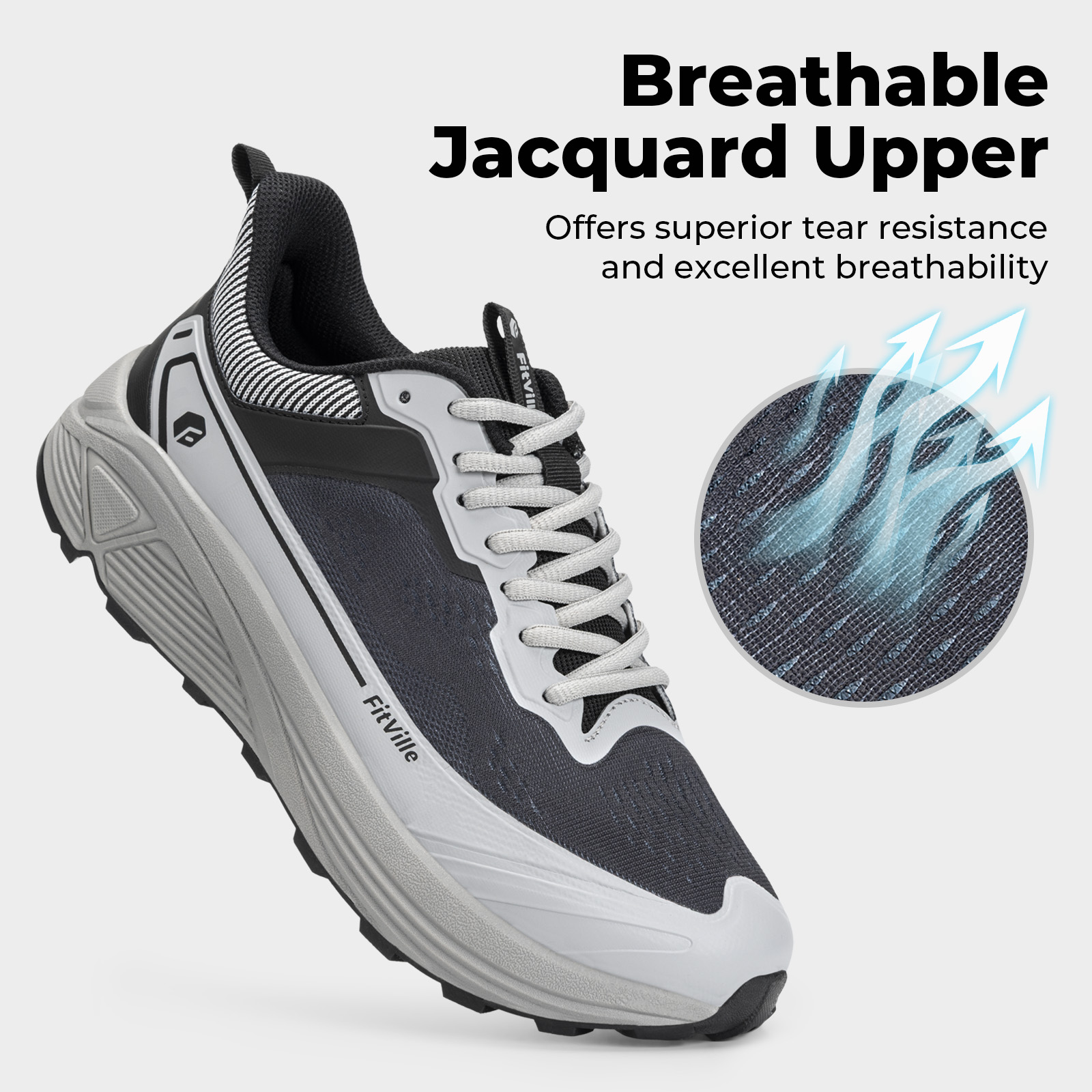 FitVille Wide Sports Shoes Wea - Anti Slip Trail Running Sneakers review and price