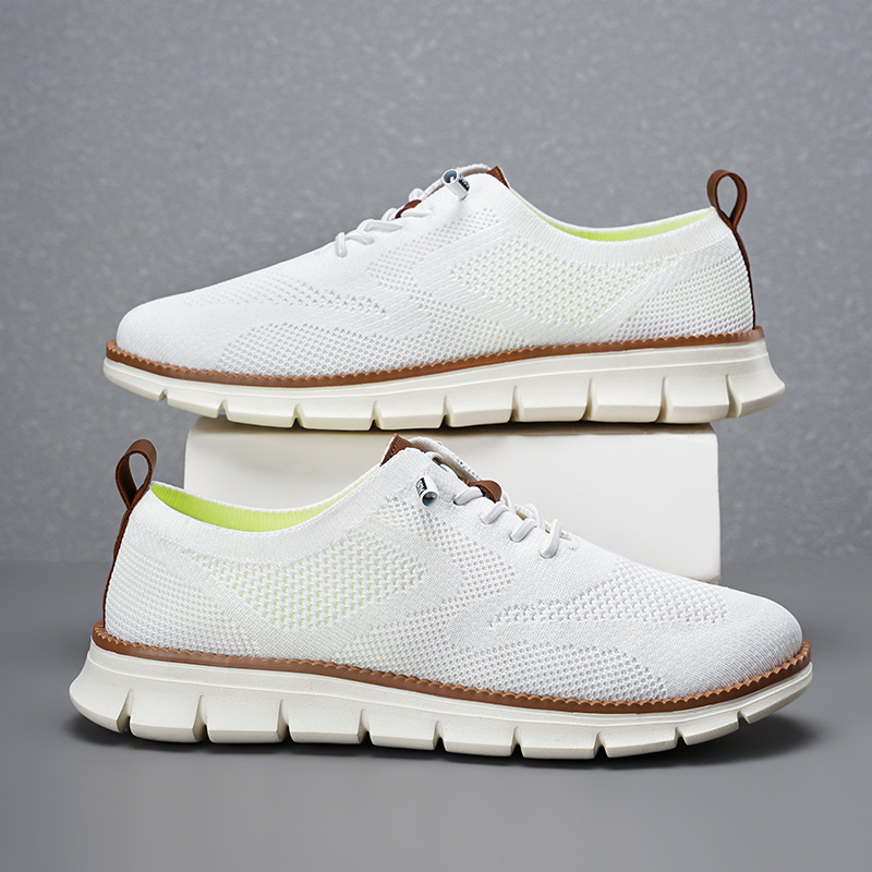 2026 New Men's Breathable Knit - Knit Fabric Lace Up Sneakers review and price