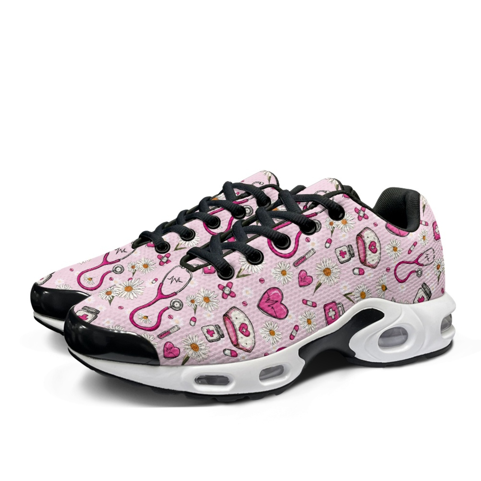 PENSTROLL Pink Daisy Hearts So - Air Cushion Jogger Shoes Men review and price