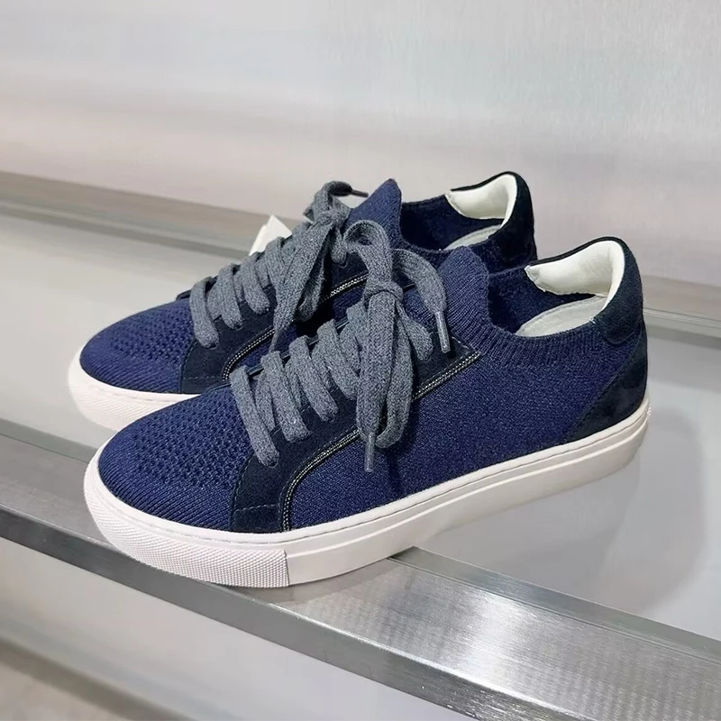 Women Knit Breathable Sneakers - Knit Fabric Lace Up Sneakers review and price