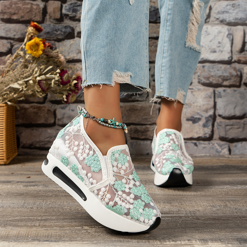 Lace Flats Platform Women Spor - Breathable Mesh Athletic Shoes review and price