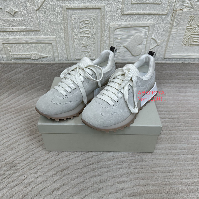 2025 White Knitted Suede Flat  - Knit Fabric Lace Up Sneakers review and price